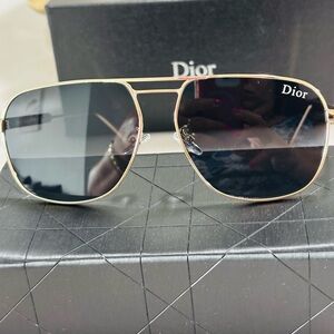 Dior Gold and Black Sunglasses